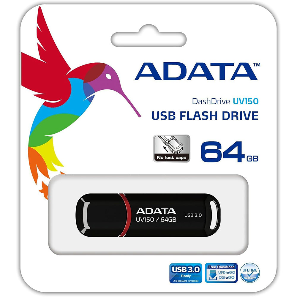 Externer USB-A-3.2-Speicher Adata UV150, 64 GB AUV150-64G-RBK