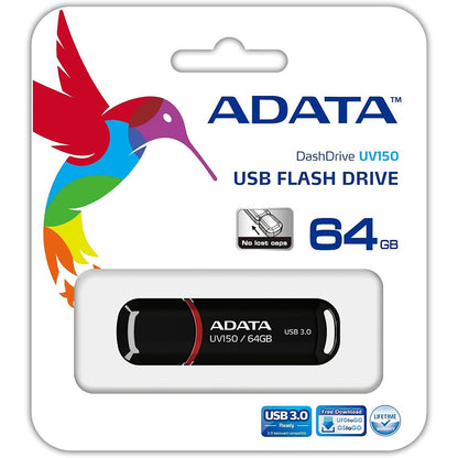 Externer USB-A-3.2-Speicher Adata UV150, 64 GB AUV150-64G-RBK