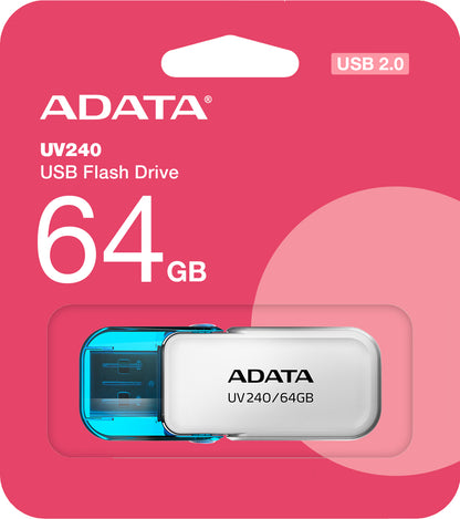 Externer Speicher USB-A Adata UV240, 64 GB AUV240-64G-RWH