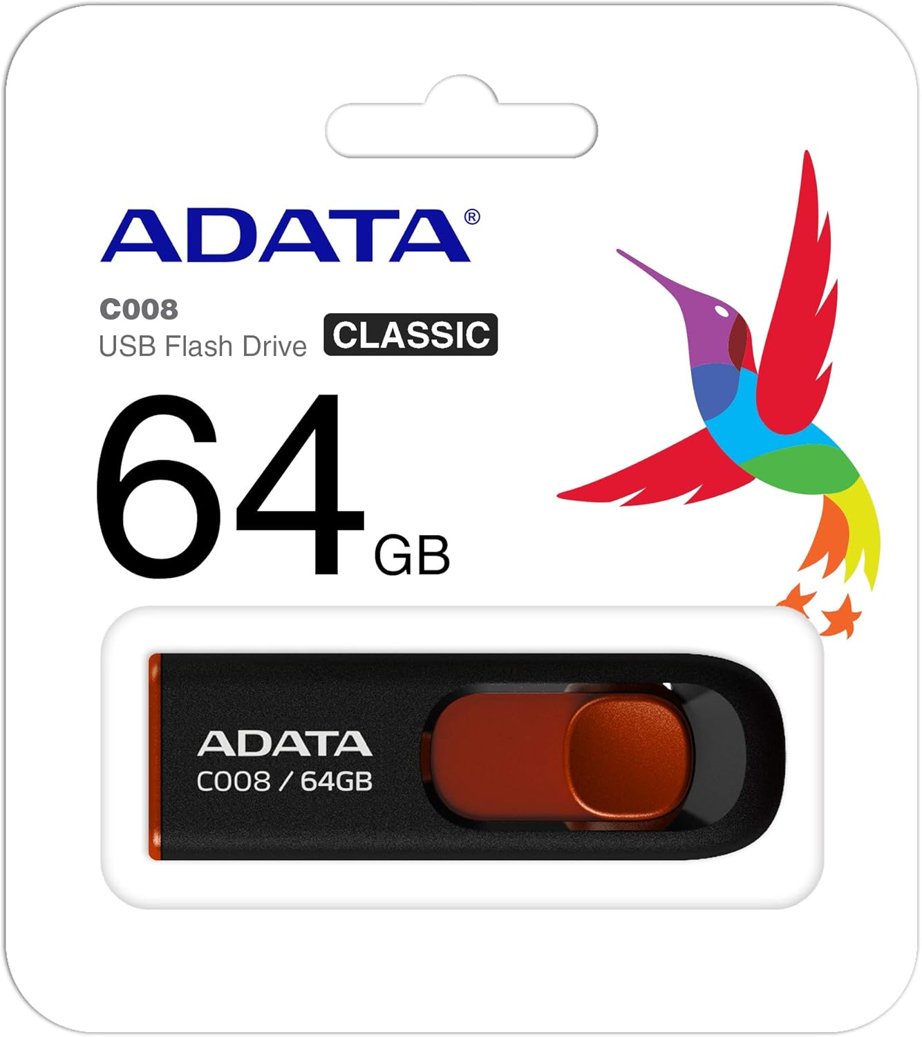 Externer USB-A Speicher Adata C008, 64Gb AC008-64G-RKD