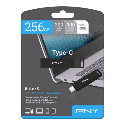 Externer USB-C Speicher PNY PenDrive Elite X, 64Gb P-FDI64GELTXC-GE