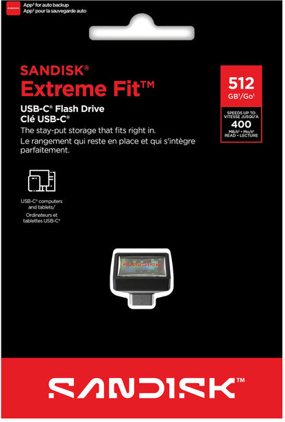 Externer USB-C Speicher SanDisk Extreme Fit, 512Gb SDCZ530-512G-G46