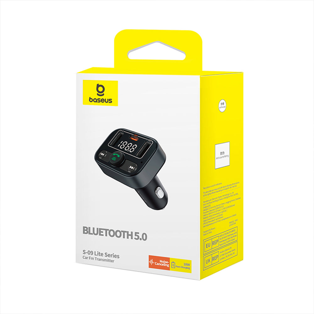 FM Bluetooth Modulator Baseus S-09 Lite, 2 x USB-A - 1 x USB-C C10762300113-00