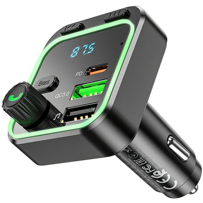 FM-Modulator Bluetooth Borofone BC53 Highway, 2 x USB-A - 1 x USB-C