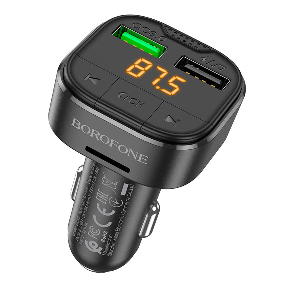 FM Bluetooth Modulator Borofone BC43 Flash, 2 x USB-A - 1 x microSD