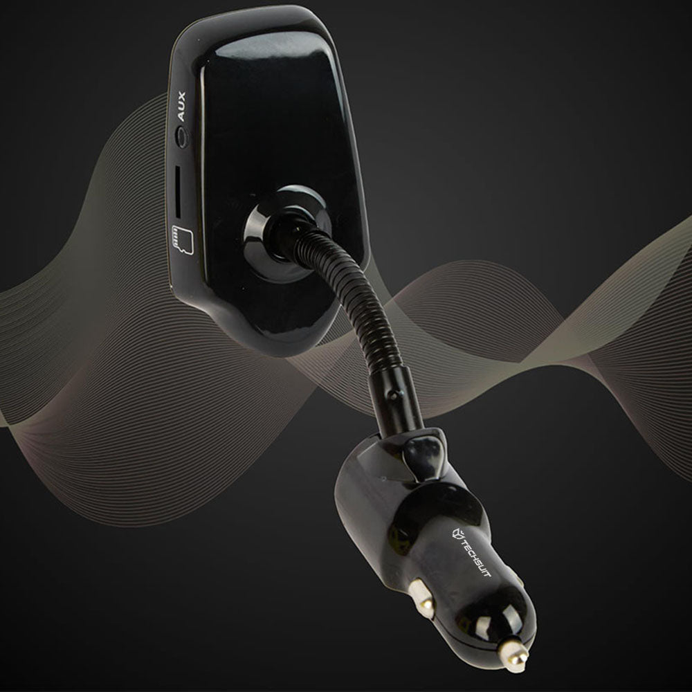 FM Bluetooth Modulator Techsuit MFM4, 1 x USB-A - 1 x 3,5mm - 1 x microSD, Schwarz