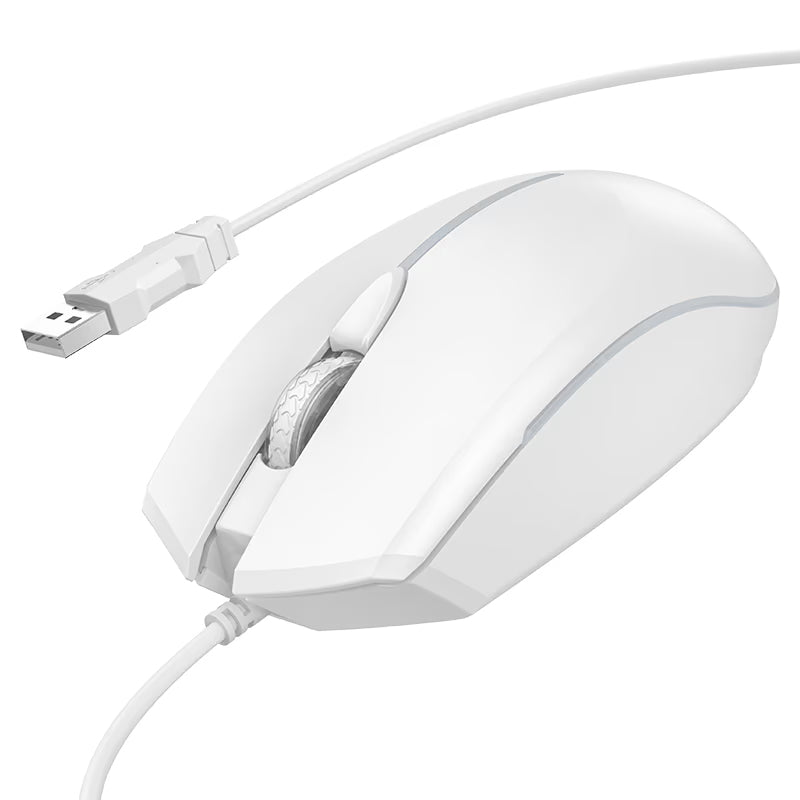 Wired USB Gaming Mouse HOCO GM37, RGB, 2400DPI, White