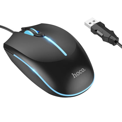 Wired USB Gaming Mouse HOCO GM37, RGB, 2400DPI, Black