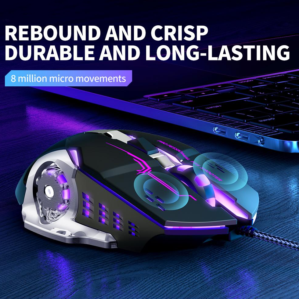 Gaming-Maus Wired USB XO Design M10, RGB, 3200DPI, Schwarz
