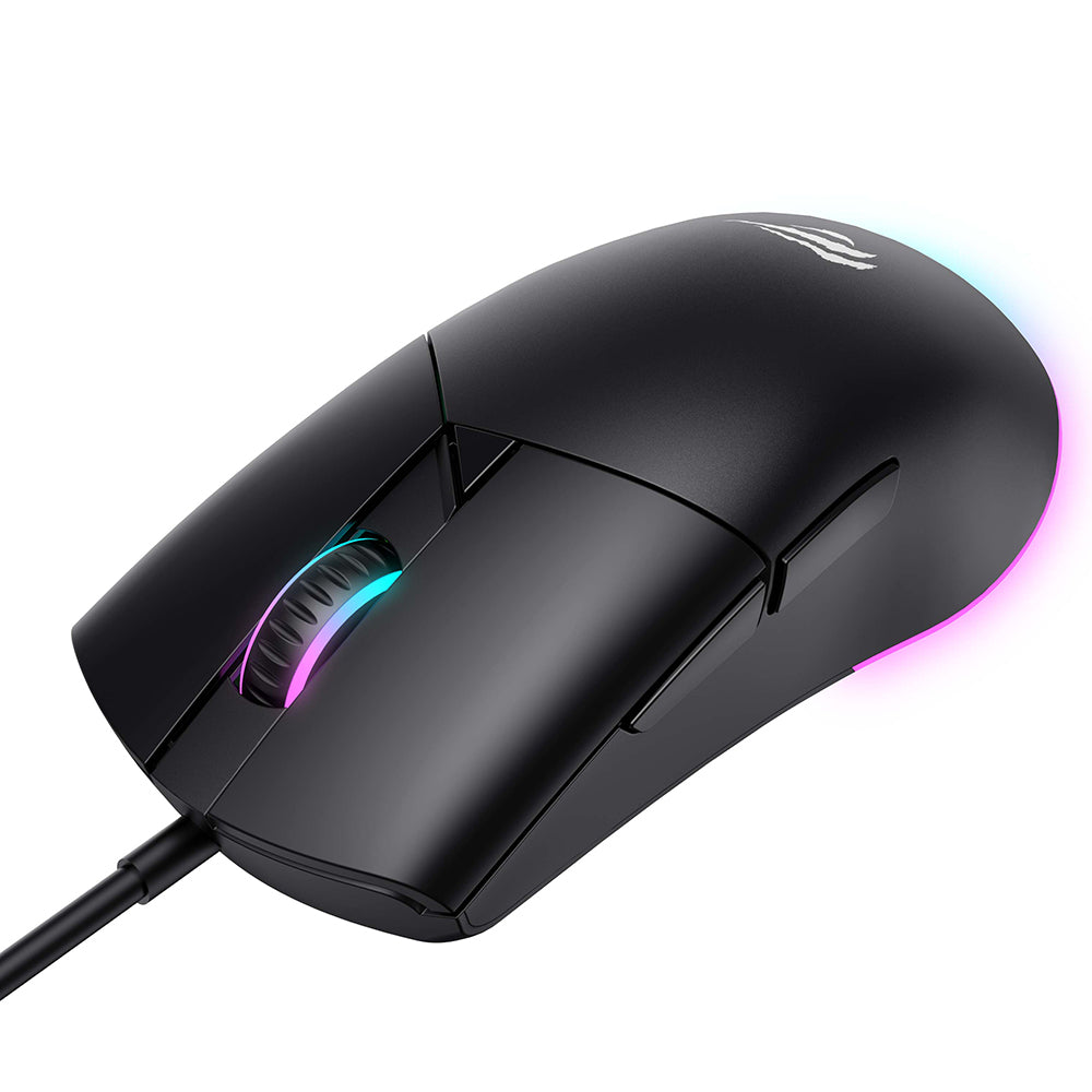HAVIT MS1038 Wired USB Gaming Mouse, RGB, 1200DPI - 7200DPI, 1.6m, Black
