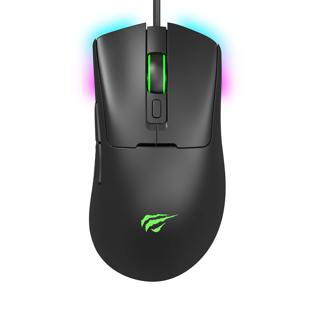 Gaming-Maus HAVIT MS966, kabelgebunden, USB, RGB, 800DPI - 12000DPI, 1.6m, Schwarz