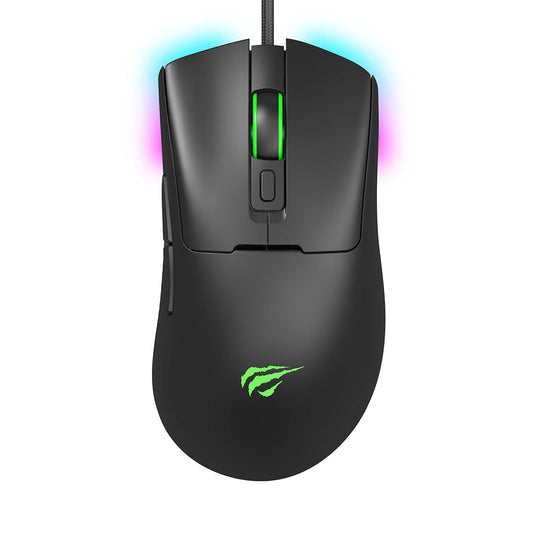 Gaming-Maus HAVIT MS966, kabelgebunden, USB, RGB, 800DPI - 12000DPI, 1.6m, Schwarz