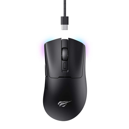 Gaming-Maus Wireless HAVIT MS966WB, 800DPI - 10000DPI, BT / Wi-Fi / Kabelgebunden, Schwarz