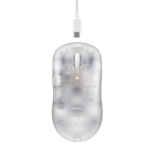 Gaming-Maus Wireless HAVIT MS970WB Pro, 800DPI - 12000mAh, Transparent Weiß