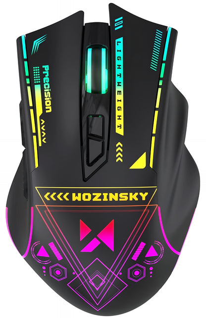 Wireless Gaming Maus WZK WMGB-3200, 3200DPI, RGB, Schwarz