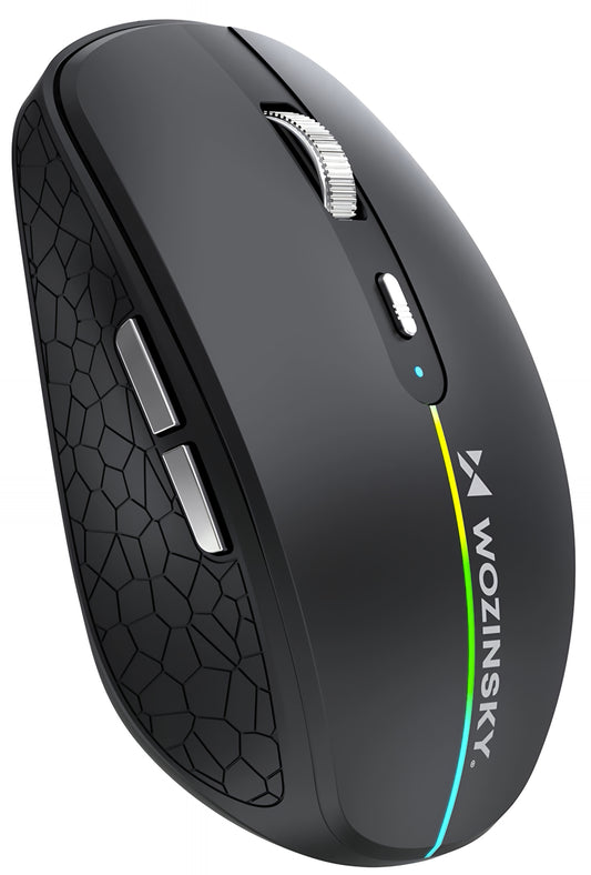 Wireless Gaming Maus WZK WMGK-1132, 1600DPI, RGB, BT / Wi-Fi, Schwarz