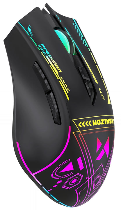 Wireless Gaming Maus WZK WMGB-3200, 3200DPI, RGB, Schwarz
