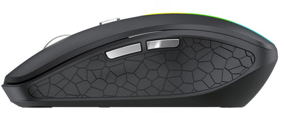 Wireless Gaming Maus WZK WMGK-1132, 1600DPI, RGB, BT / Wi-Fi, Schwarz