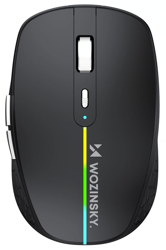 Wireless Gaming Maus WZK WMGK-1132, 1600DPI, RGB, BT / Wi-Fi, Schwarz