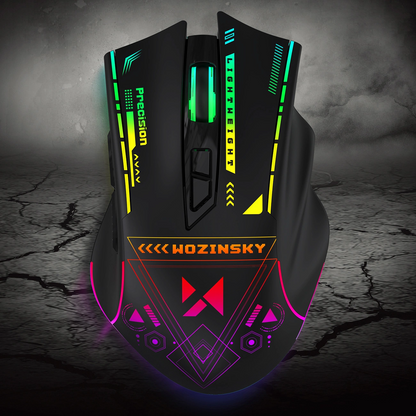 Wireless Gaming Maus WZK WMGB-3200, 3200DPI, RGB, Schwarz