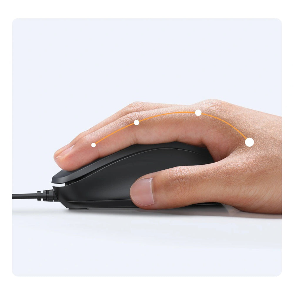 Kabelgebundene USB-Maus UGREEN MU007, 1200DPI, 1,5m, Schwarz