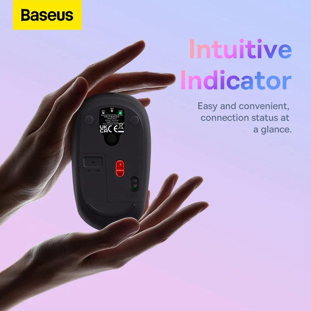 Drahtlose Maus Baseus F01B Tri-Mode, 1600 DPI, BT / Wi-Fi, Grau B01055503833-00