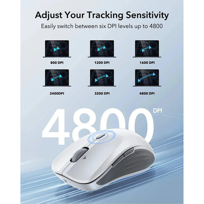 ESR MagMouse Wireless Mouse, 800DPI - 4800DPI, BT / Wi-Fi, White