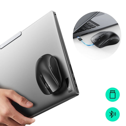 Wireless-Maus ESR MagMouse, 800DPI - 4800DPI, BT / Wi-Fi, Schwarz
