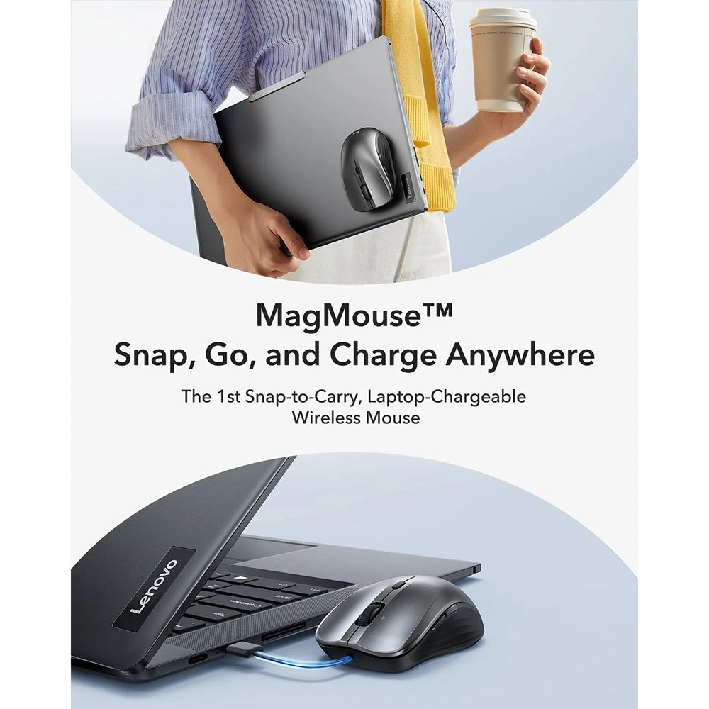 Wireless-Maus ESR MagMouse, 800DPI - 4800DPI, BT / Wi-Fi, Schwarz