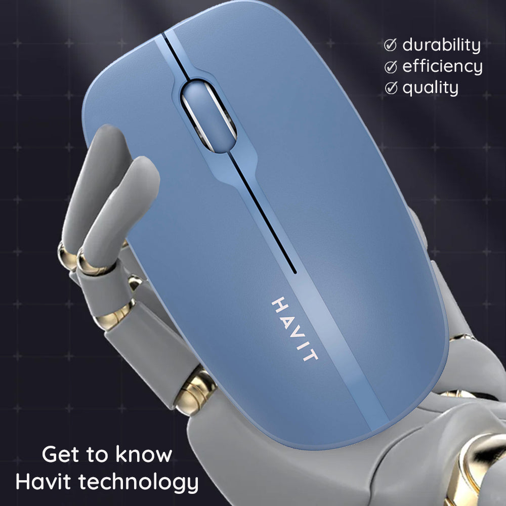Mouse Wireless HAVIT MS53WB, 1600DPI, Blau