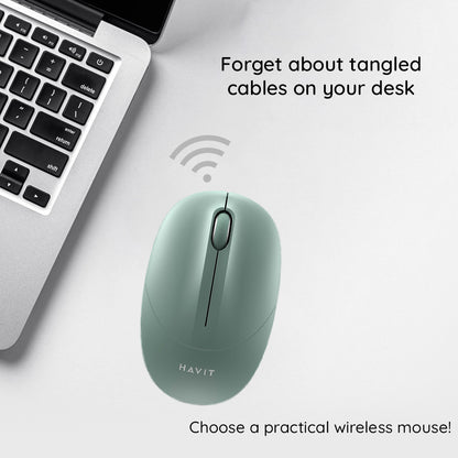 Mouse Wireless HAVIT MS54GT, 1600DPI, Grün