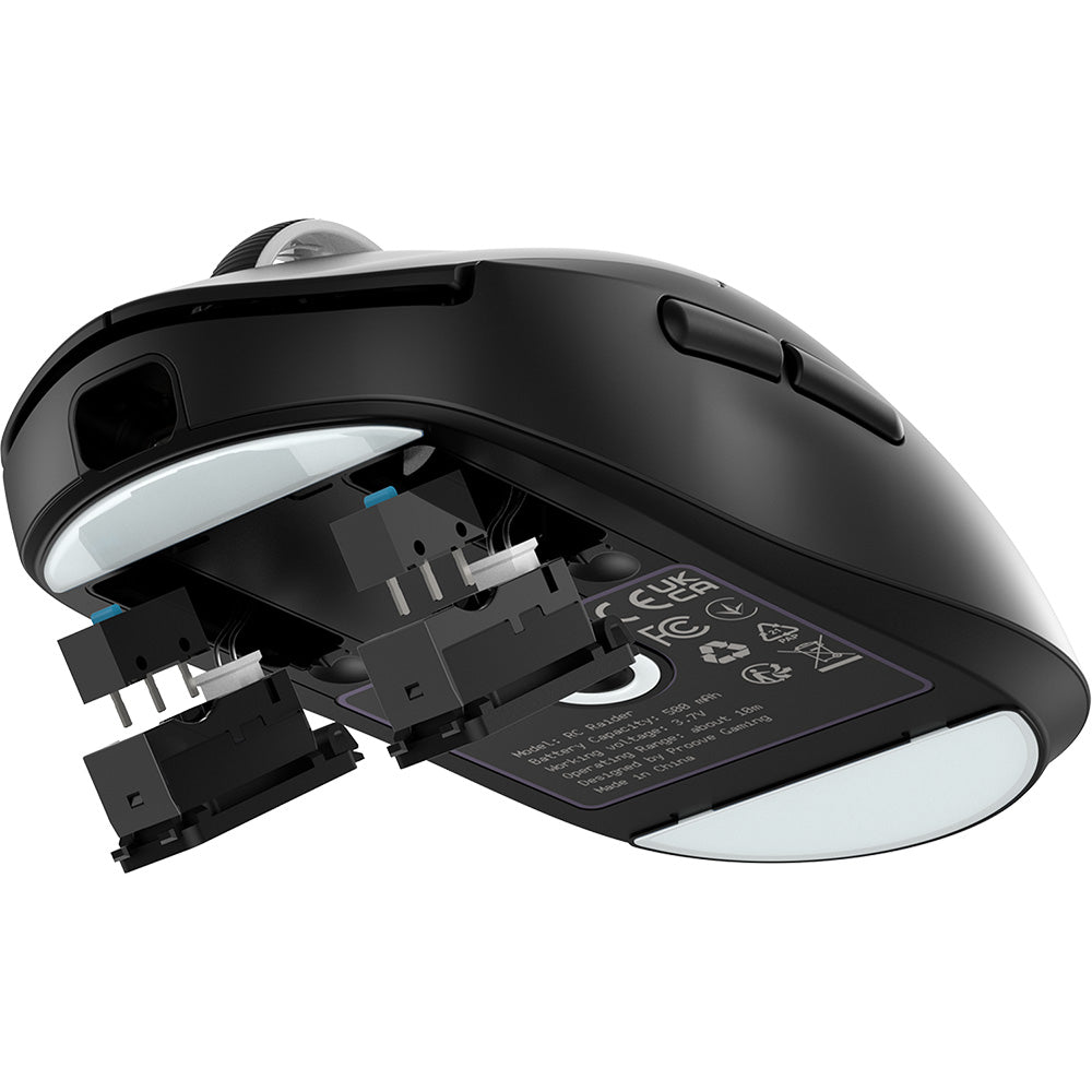 Wireless-Maus Proove RC Raider 8K, 800DPI - 32000DPI, BT / Wi-Fi / Kabelgebunden, Schwarz WMRR00122001