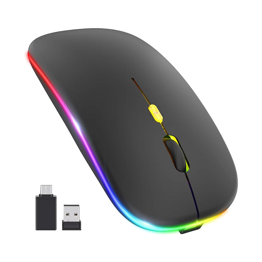 Wireless-Maus Techsuit M1, RGB, 1600DPI, Schwarz