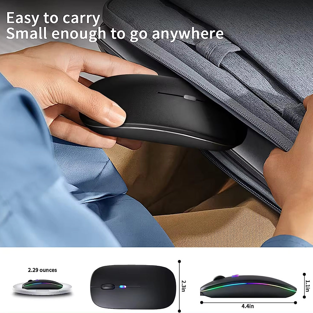 Wireless-Maus Techsuit M1, RGB, 1600DPI, Schwarz