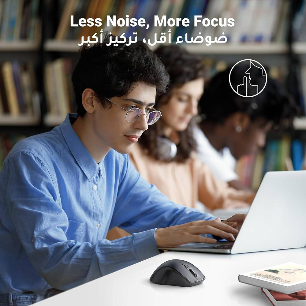 Drahtlose Maus UGREEN MU101, 4000DPI, BT / Wi-Fi, Schwarz