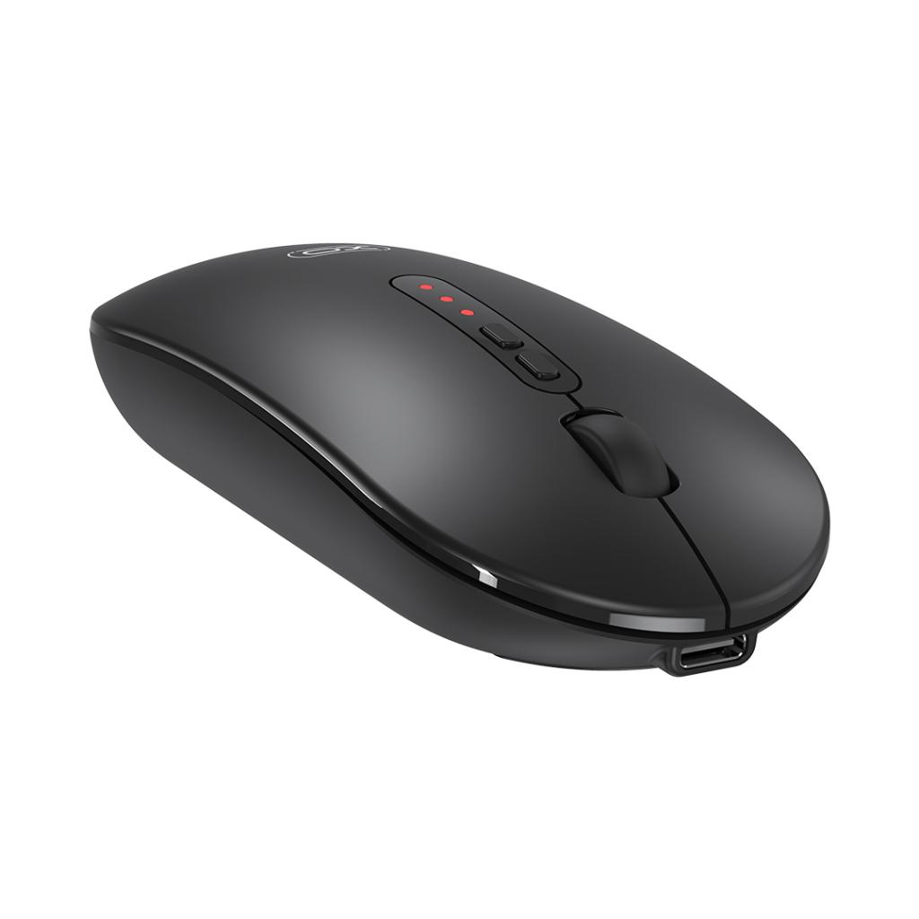 Kabellose Maus XO Design M13 Silent Tri-Modus, 1600DPI, BT / Wi-Fi, Schwarz