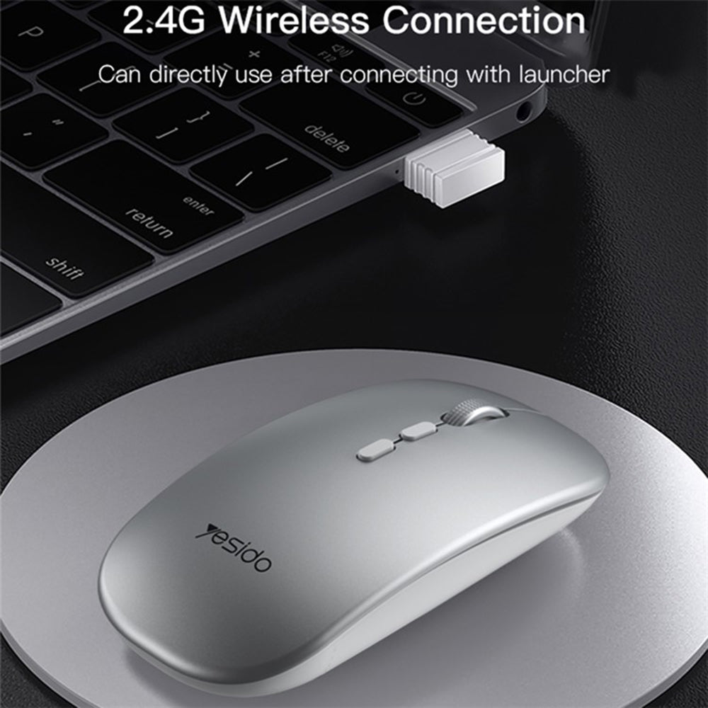 Wireless-Maus Yesido KB15, 800DPI - 1600DPI, Silber