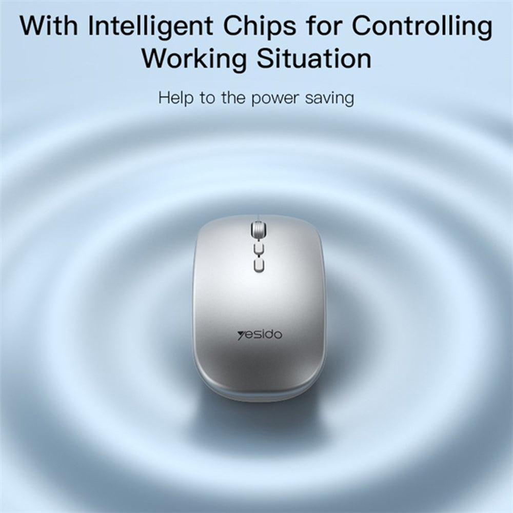 Wireless-Maus Yesido KB15, 800DPI - 1600DPI, Silber