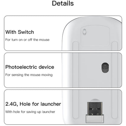 Wireless-Maus Yesido KB15, 800DPI - 1600DPI, Silber