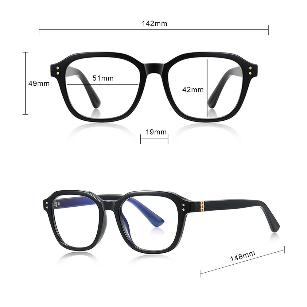 Techsuit 2227 Men's Computer Glasses, Anti-Blue Light, Black