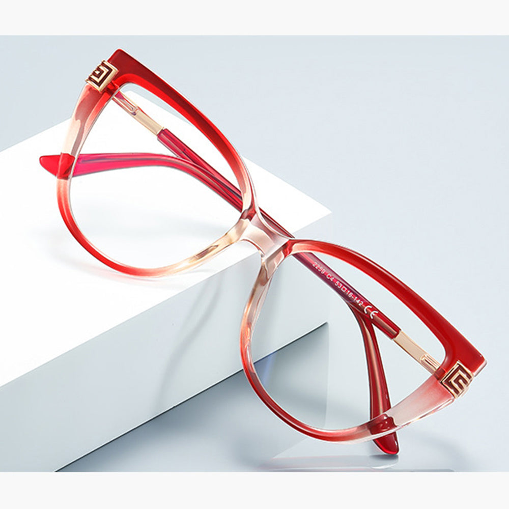 Techsuit 2259 Women's Computer Glasses, Anti-Blue Light, Red