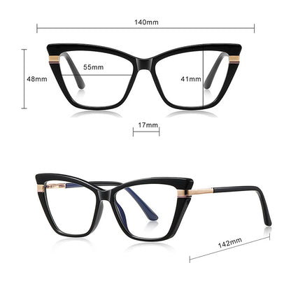 Damen Computerbrille Techsuit 2271, Anti-Blue Light, Schwarz