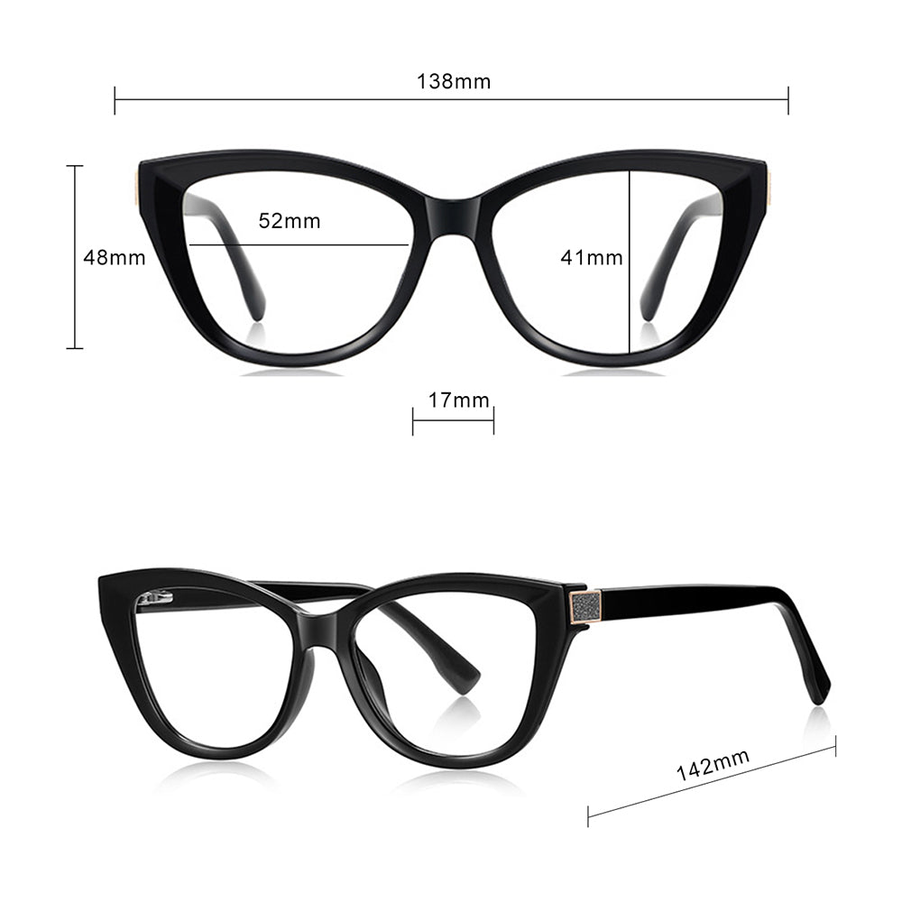 Damen Computerbrille Techsuit 2276, Anti-Blue Light, Schwarz