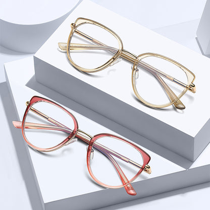 Damen Computerbrille Techsuit 82290, Anti-Blue Light, Schwarz Gold