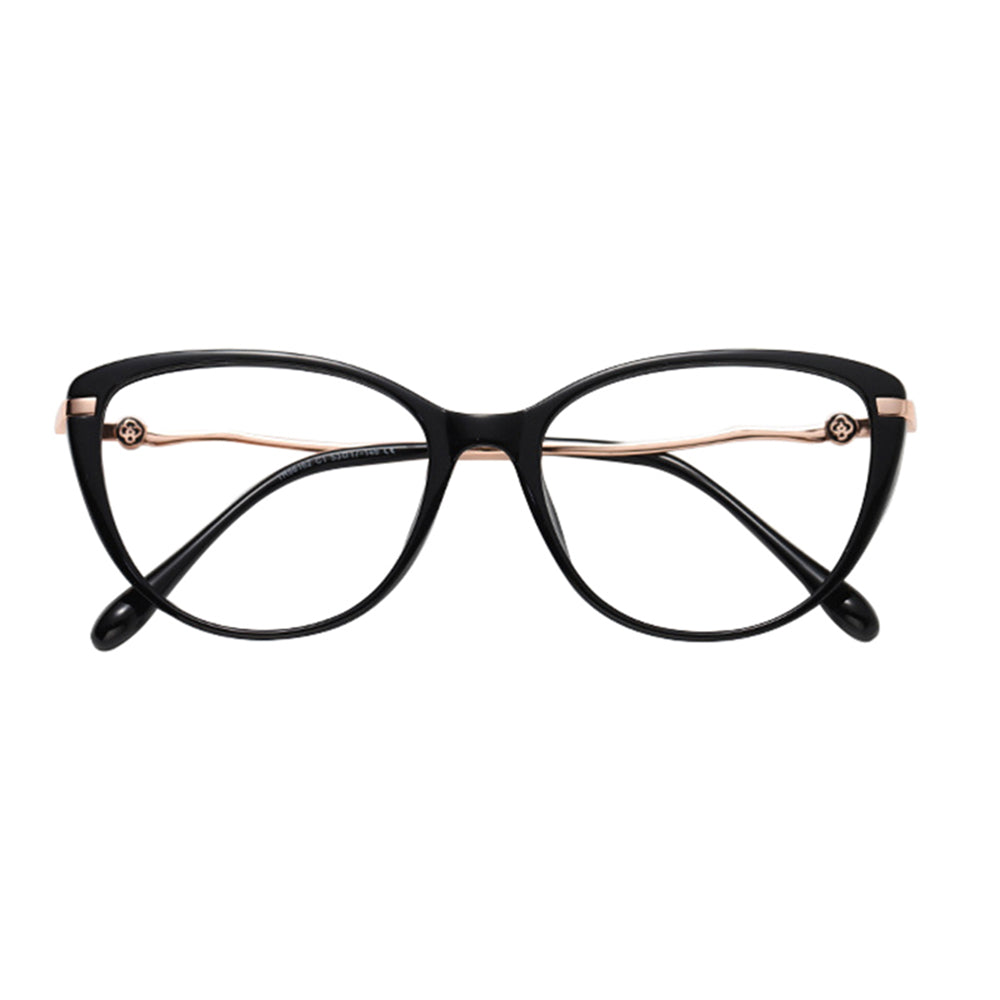 Damen Computerbrille Techsuit 86162, Anti-Blue Light, Schwarz Gold