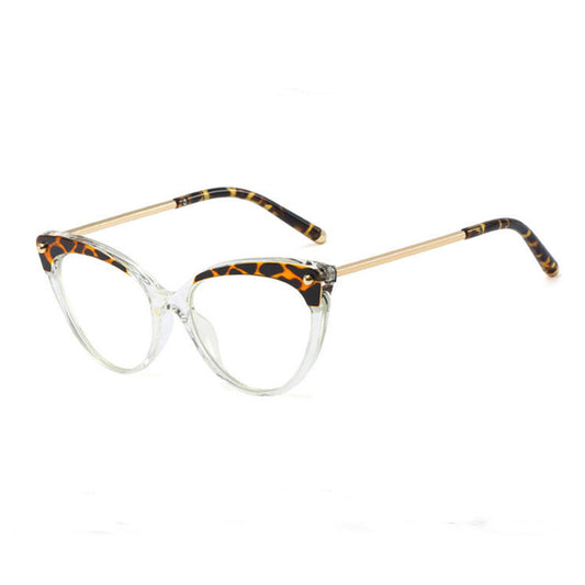 Damen-Computergläser Techsuit F93308, Anti-Blaues Licht, Schwarz Gold Transparent