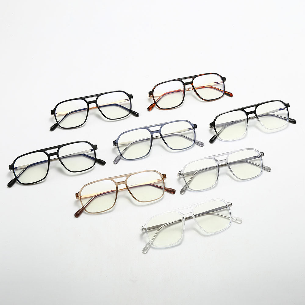 Unisex Computerbrille Techsuit 83092, Anti-Blaues Licht, Schwarz Silber