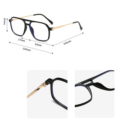 Unisex Computerbrille Techsuit 83092, Anti-Blaues Licht, Schwarz Silber