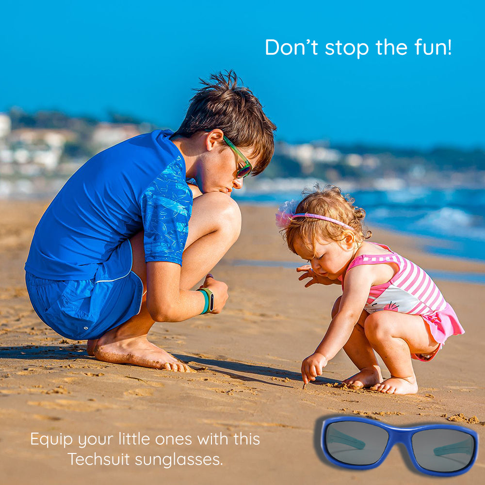 Sport-Sonnenbrille für Kinder Techsuit 800-C11, polarisiert, schwarz
