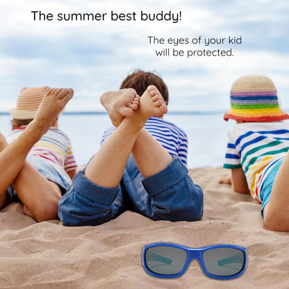 Techsuit 800-C28 Kids' Sports Sunglasses, Polarized, Light Blue
